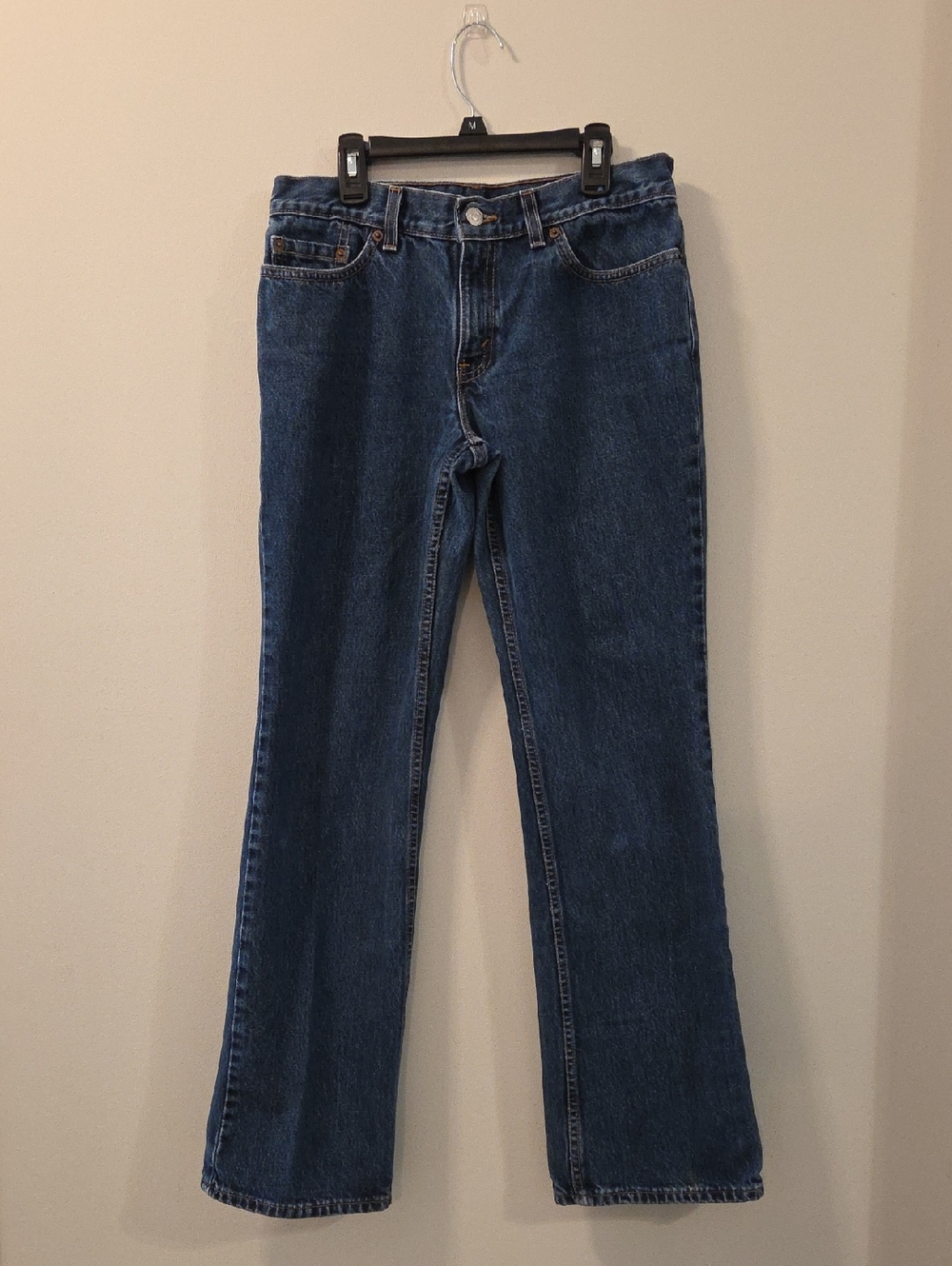 Levi's Indigo Blue 518 Jeans with Tan Leather Patch